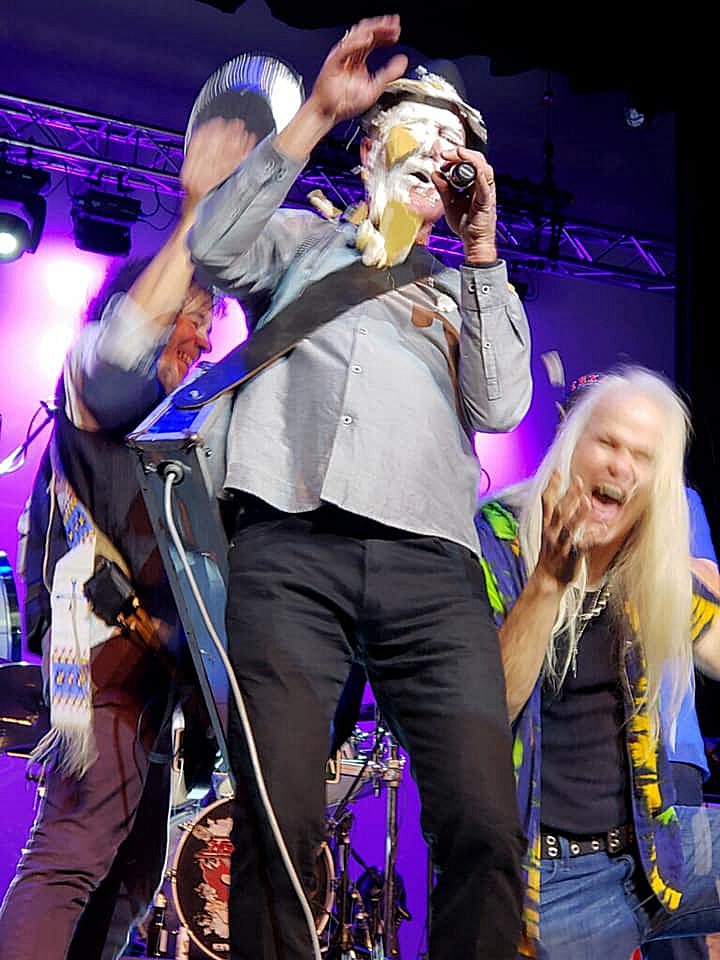 Keyboardist - Roger Boyd gets pied on stage at the Wildey Theatre
Photo by Rita Boyd Keyboardist - Roger Boyd gets pied on stage at the Wildey Theatre
Photo by Rita Boyd