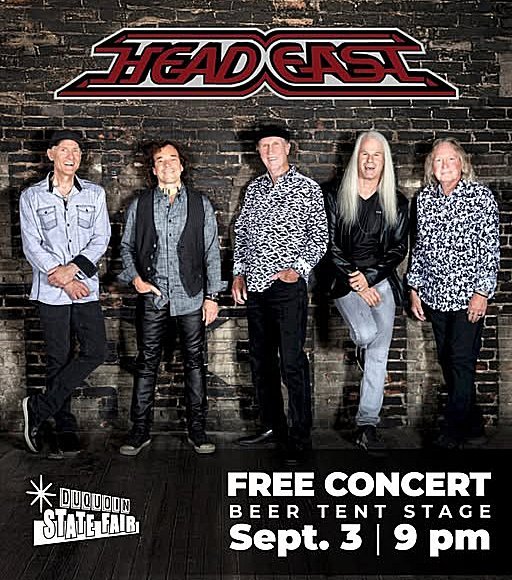 See Head East in concert at the 2026 Duquoin State Fair Beer Tent Stage on September 3, 2026.